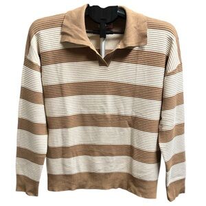 Elegant Striped Collared Sweater for Women